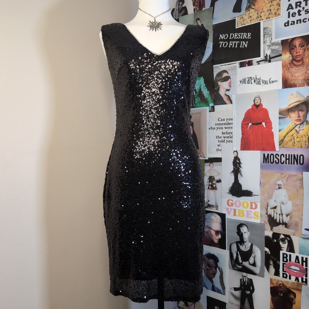 Vintage Sequin Midi Dress